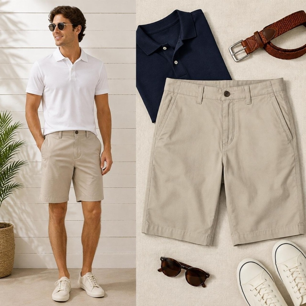 Urban Pipeline Men's 30 SuperFlex Flat Front Shorts Feather Gray NWT Preppy Dad